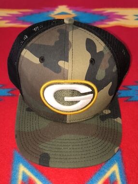 NFL Green Bay Packers Camouflage Mens Trucker Mesh Snapback Hat Cap OSFA